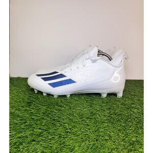 Adidas Mens Size 12.5 Adizero Scorch Football Cleats White/Navy Blue HP8756 Za1